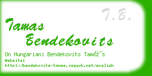 tamas bendekovits business card